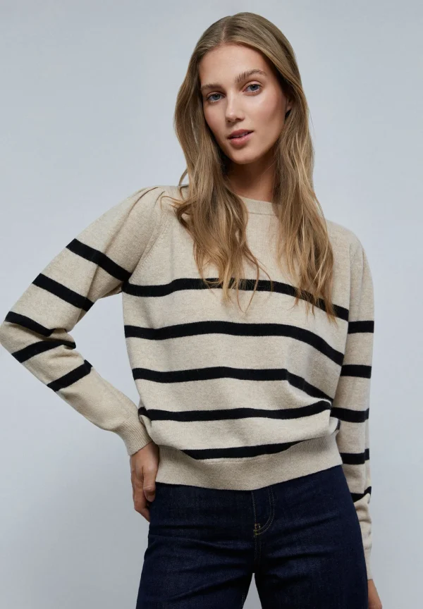 scalperscompany Jersey Rayas Frunce Hombro-Mujer Punto