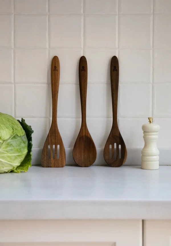 scalperscompany Pack Utensilios De Madera Calavera-Home Almacenaje Y Utensilios