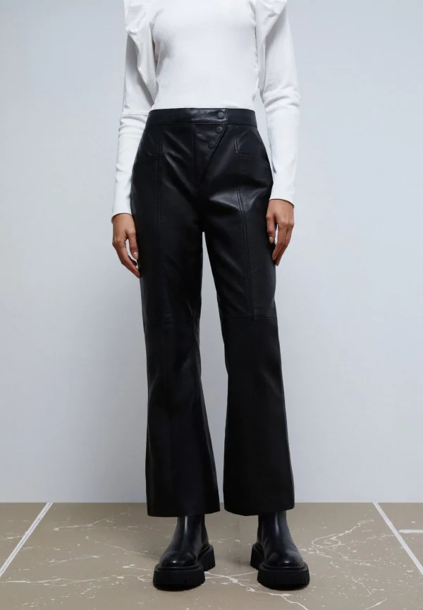 scalperscompany Pantalon Ankle Flare Piel-Mujer Pantalones