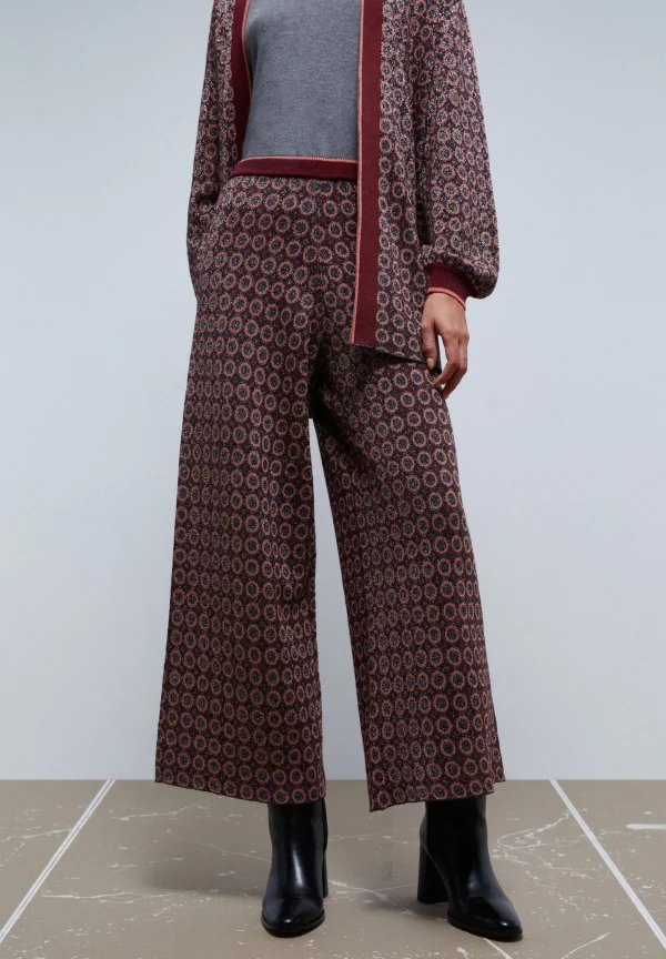 scalperscompany Pantalon Ankle Flare Punto Lurex-Mujer Total Look