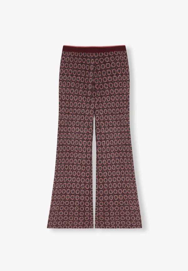 scalperscompany Pantalon Ankle Flare Punto Lurex-Mujer Total Look