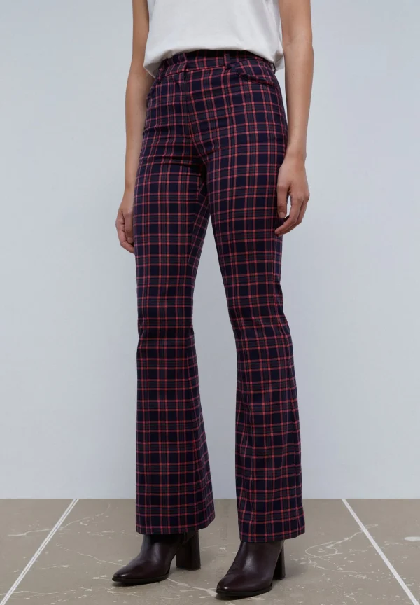 scalperscompany Pantalon Cuadros Ankle Flare-Mujer Total Look