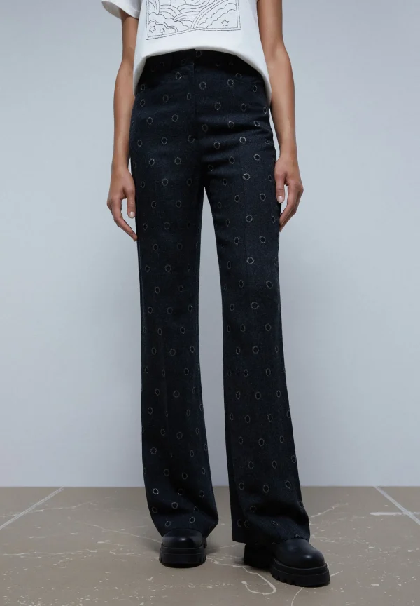 scalperscompany Pantalon Flare Detalle Circulos-Mujer Coleccion