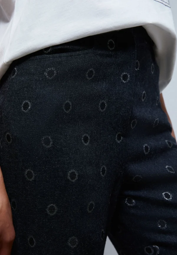scalperscompany Pantalon Flare Detalle Circulos-Mujer Coleccion