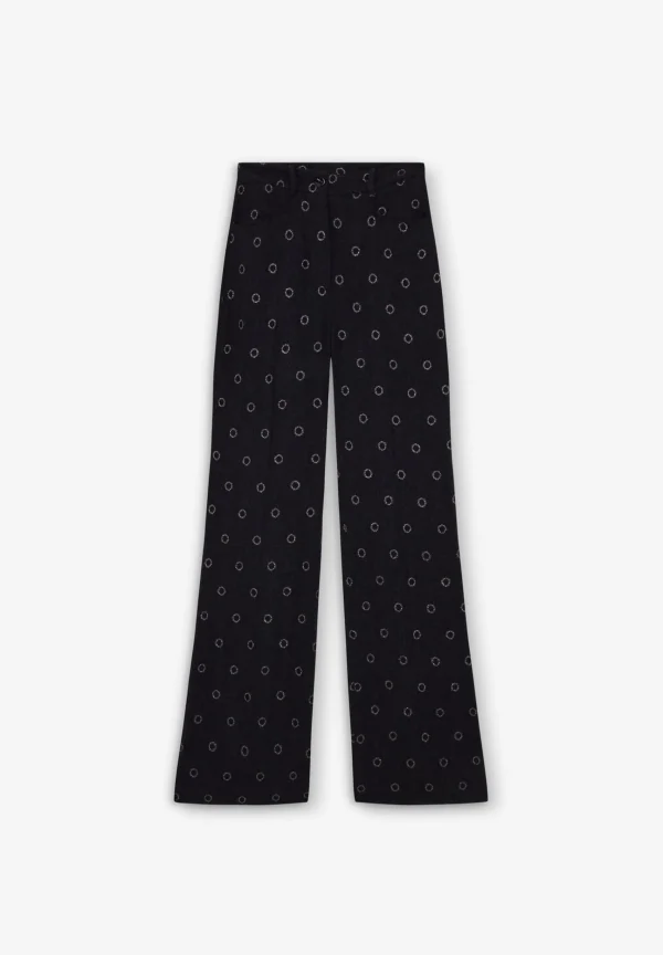 scalperscompany Pantalon Flare Detalle Circulos-Mujer Coleccion
