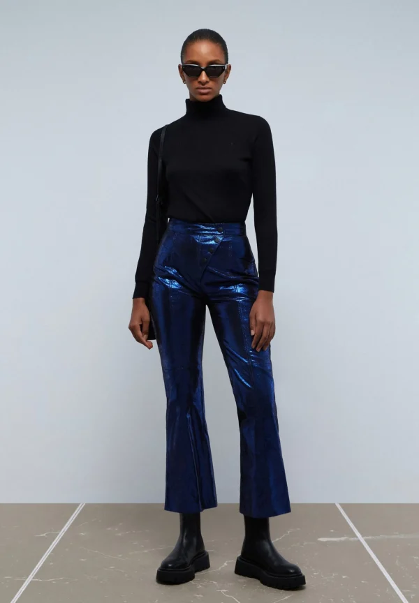 scalperscompany Pantalon Flare Metalizado-Mujer Pantalones