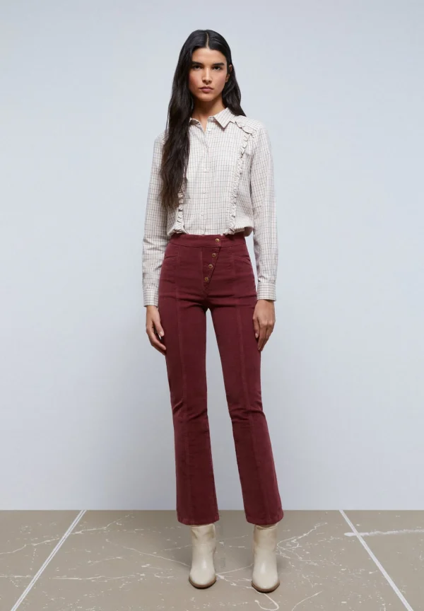 scalperscompany Pantalon Flare Pana-Mujer Pantalones