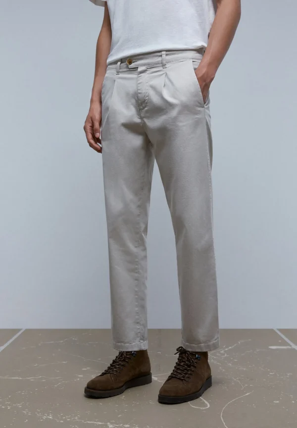 scalperscompany Pantalon Relaxed Chino Pinzas-Hombre Pantalones