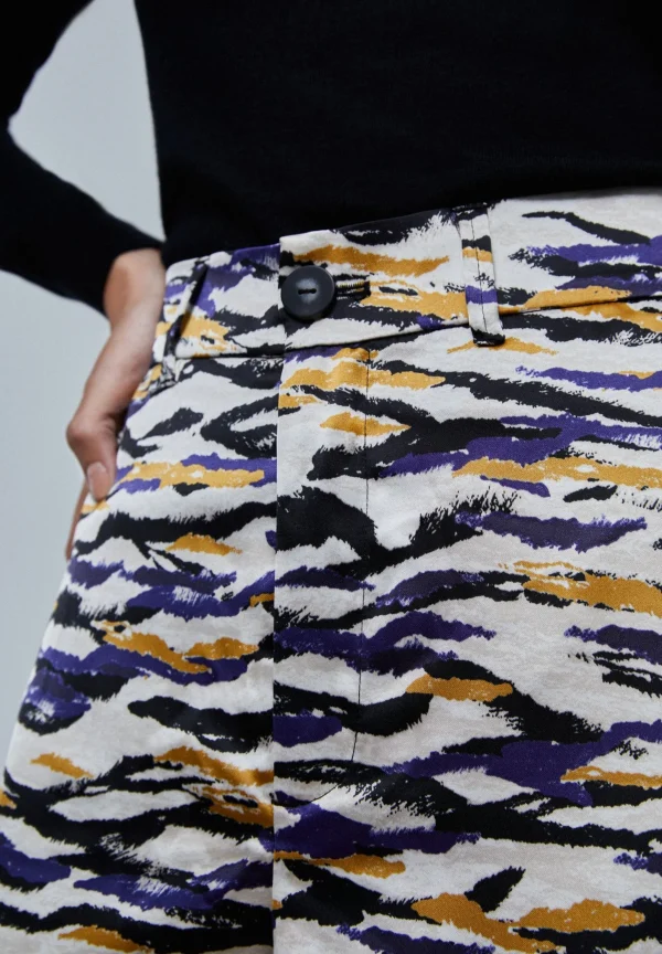 scalperscompany Pantalon Satinado Cebra-Mujer Coleccion