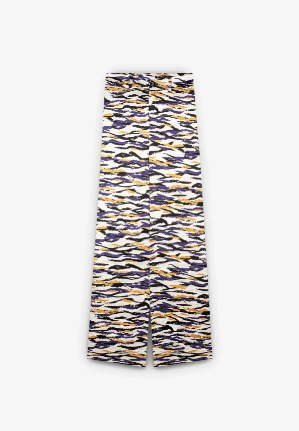 scalperscompany Pantalon Satinado Cebra-Mujer Coleccion