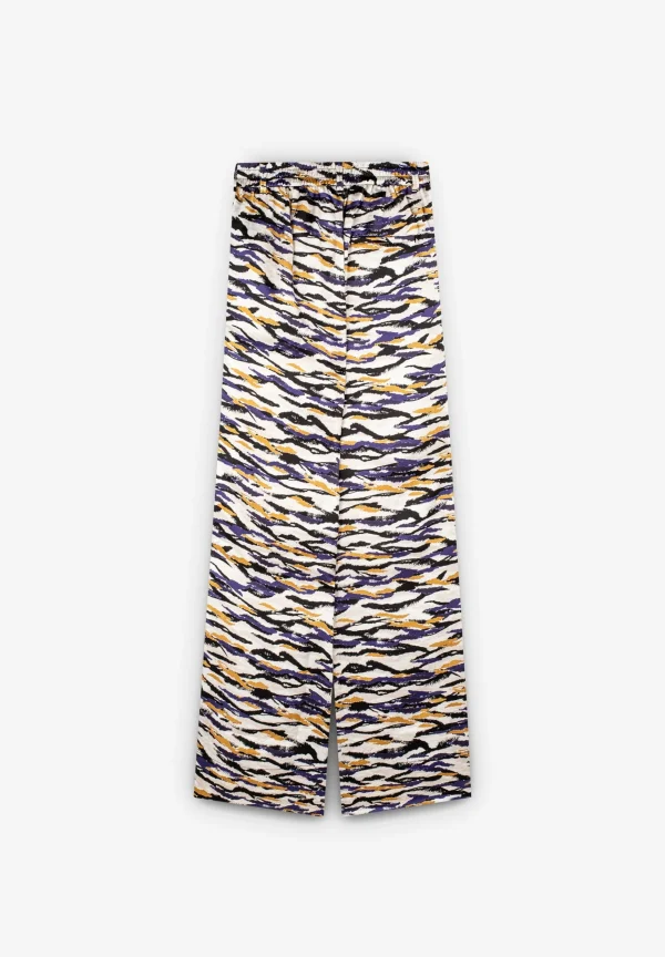 scalperscompany Pantalon Satinado Cebra-Mujer Coleccion