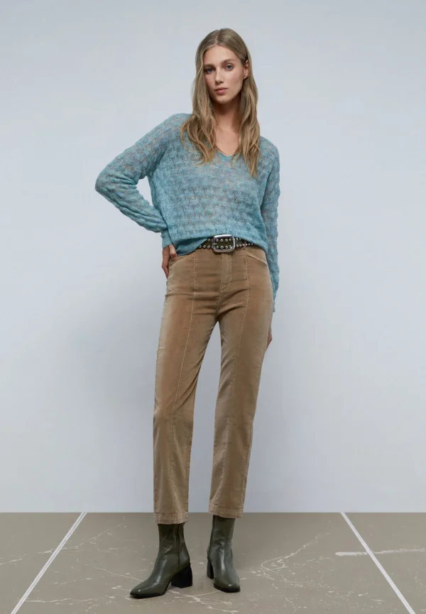 scalperscompany Pantalon Terciopelo Ankle Lengh-Mujer Pantalones