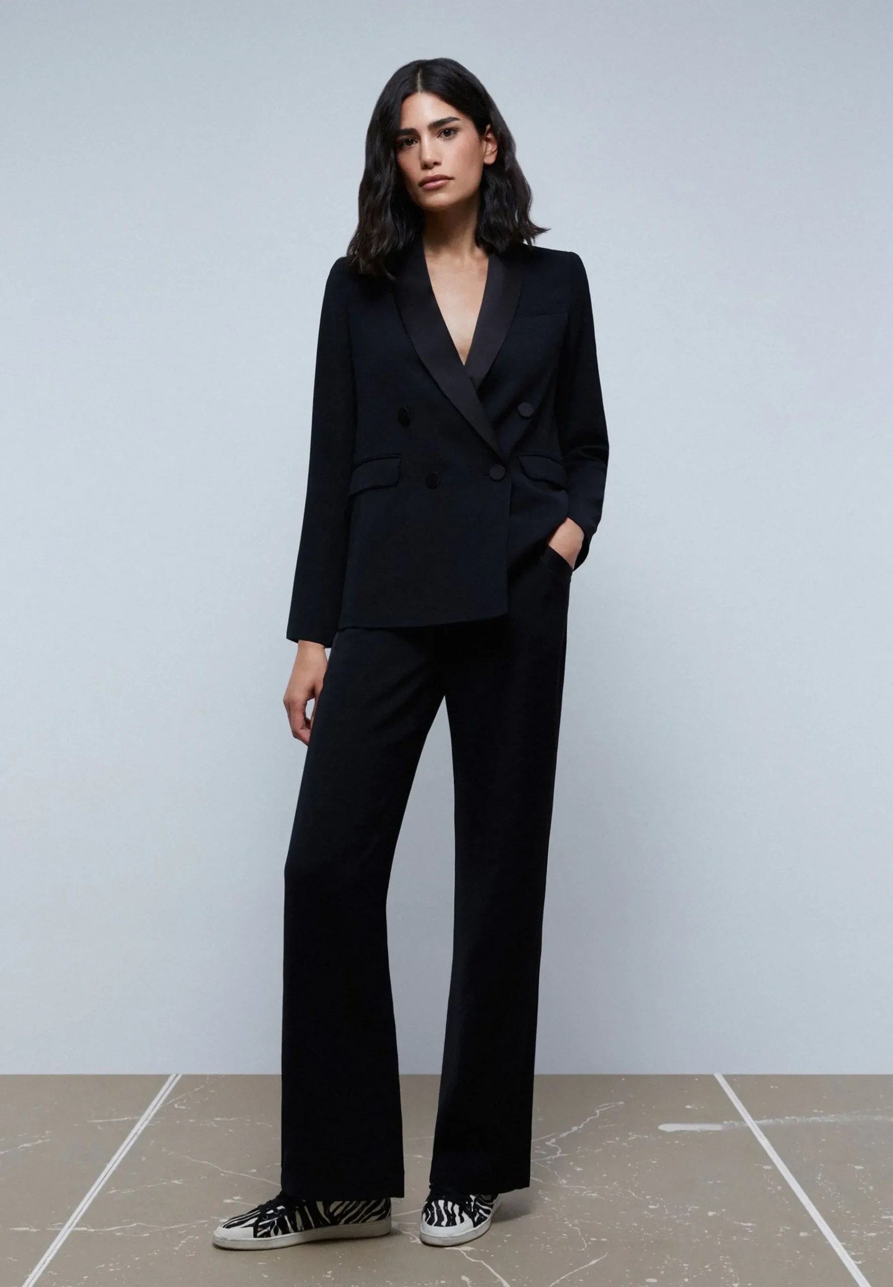scalperscompany Pantalon Wide Leg Tipo Esmoquin-Mujer Coleccion