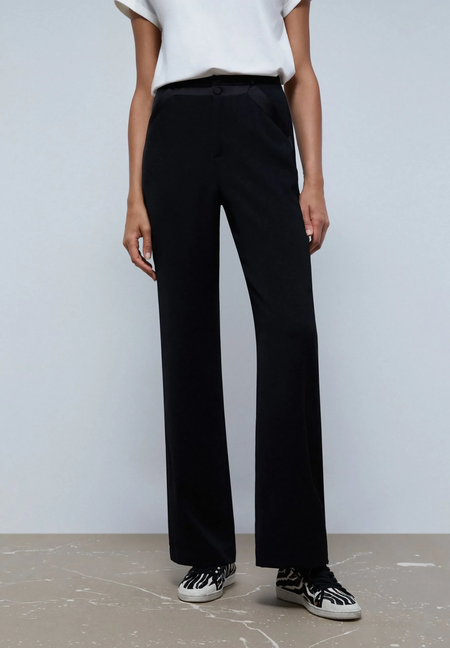 scalperscompany Pantalon Wide Leg Tipo Esmoquin-Mujer Coleccion