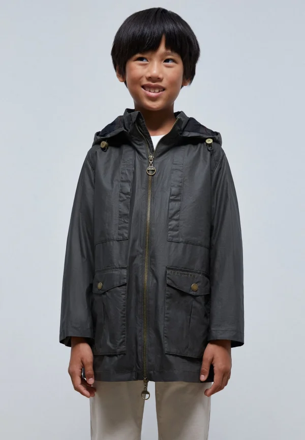 scalperscompany Parka Encerada Capucha-Niños Abrigos Y Chaquetas