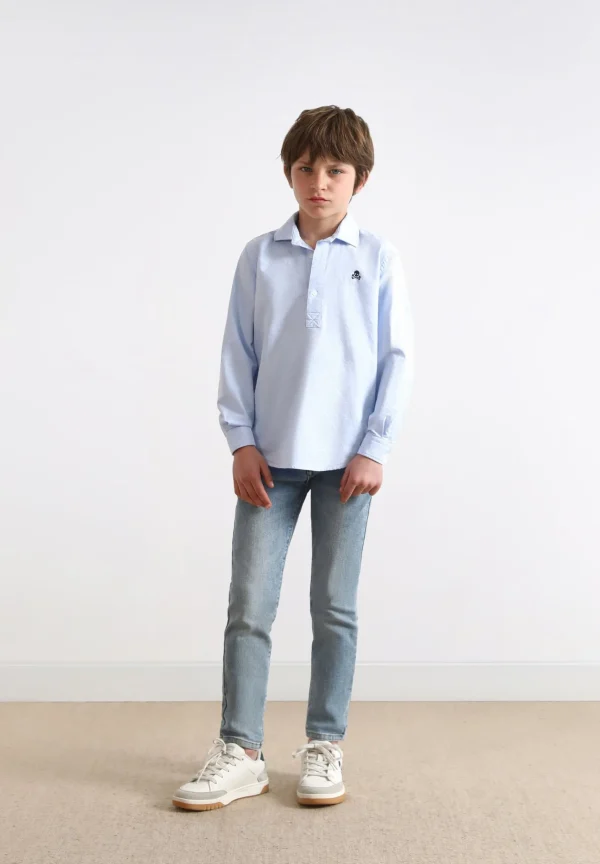 scalperscompany Polera Oxford Calavera Contraste-Niños Mini Me