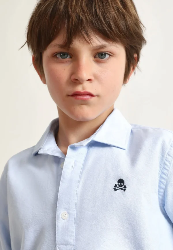 scalperscompany Polera Oxford Calavera Contraste-Niños Mini Me
