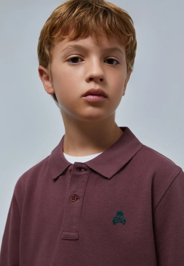 scalperscompany Polo Manga Larga Print Trasero-Niños Polos