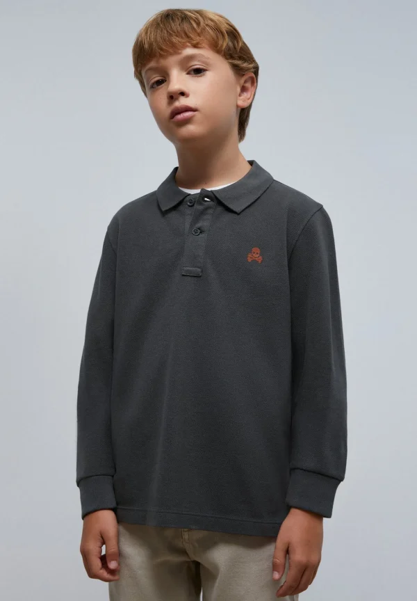 scalperscompany Polo Manga Larga Print Trasero-Niños Polos