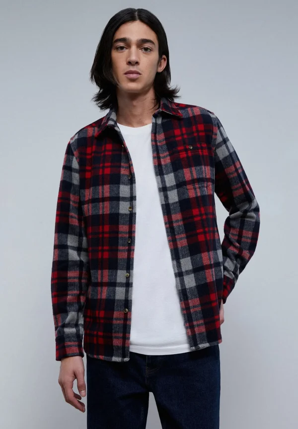 scalperscompany Sobrecamisa Cuadros Franela-Hombre Camisas