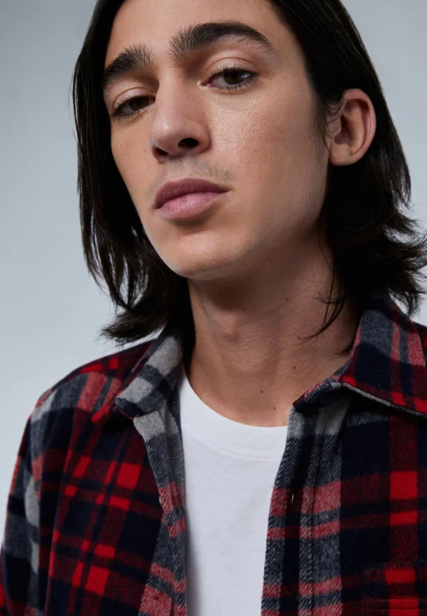 scalperscompany Sobrecamisa Cuadros Franela-Hombre Camisas