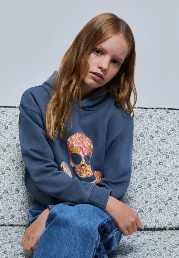 scalperscompany Sudadera Calavera Flores-Niños Sudaderas