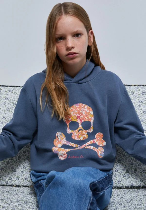 scalperscompany Sudadera Calavera Flores-Niños Sudaderas