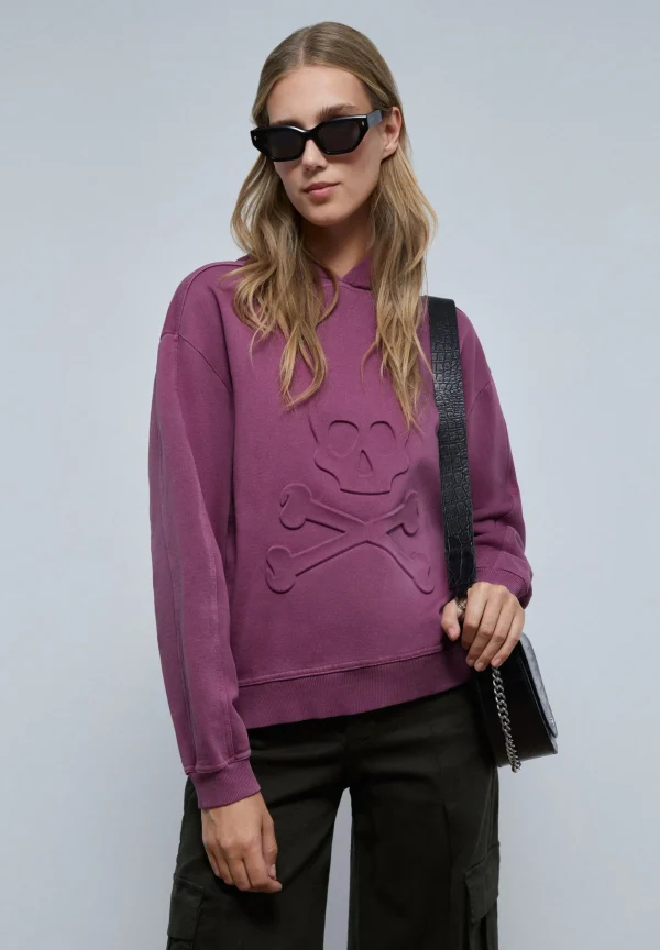 scalperscompany Sudadera Calavera Relieve Frontal-Mujer Sudaderas