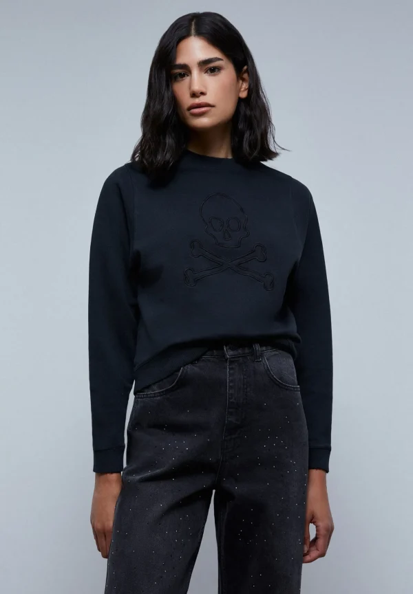scalperscompany Sudadera Calavera Relieve-Mujer Sudaderas