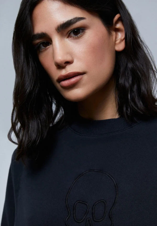 scalperscompany Sudadera Calavera Relieve-Mujer Sudaderas