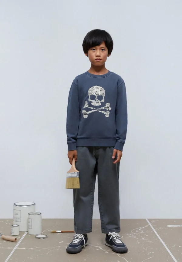 scalperscompany Sudadera Calavera Texto Periodico-Niños Sudaderas
