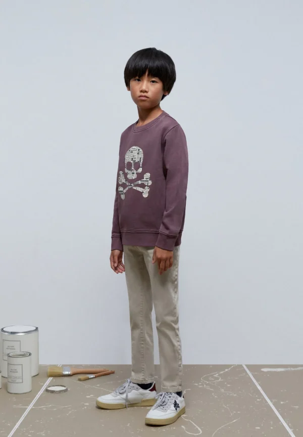 scalperscompany Sudadera Calavera Texto Periodico-Niños Sudaderas