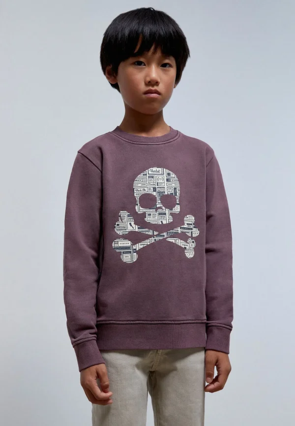 scalperscompany Sudadera Calavera Texto Periodico-Niños Sudaderas