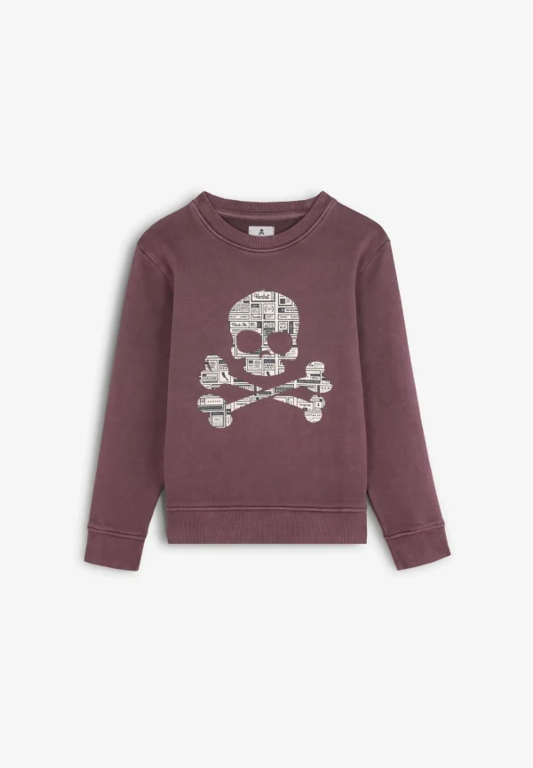 scalperscompany Sudadera Calavera Texto Periodico-Niños Sudaderas