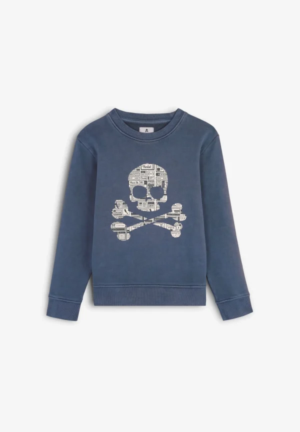 scalperscompany Sudadera Calavera Texto Periodico-Niños Sudaderas
