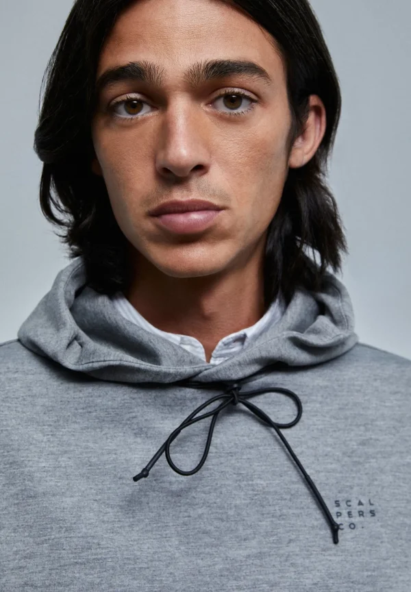 scalperscompany Sudadera Capucha Efecto Neopreno-Hombre Sudaderas
