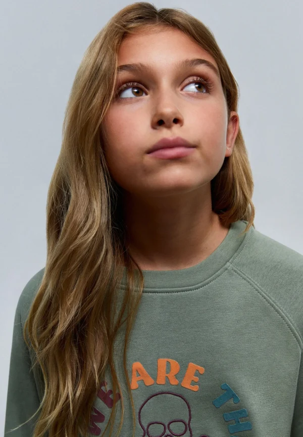 scalperscompany Sudadera Flocado Calavera Bordada-Niños Sudaderas