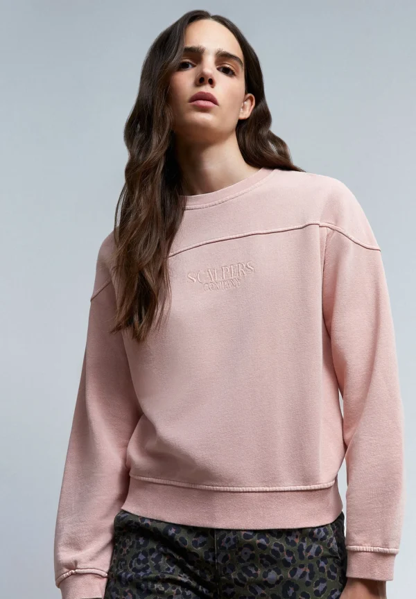 scalperscompany Sudadera Lavada Logo Bordado-Mujer Sudaderas