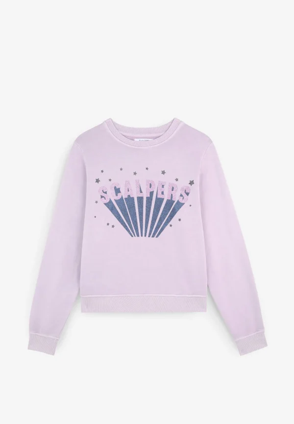 scalperscompany Sudadera Lavada Logo Glitter-Mujer Sudaderas