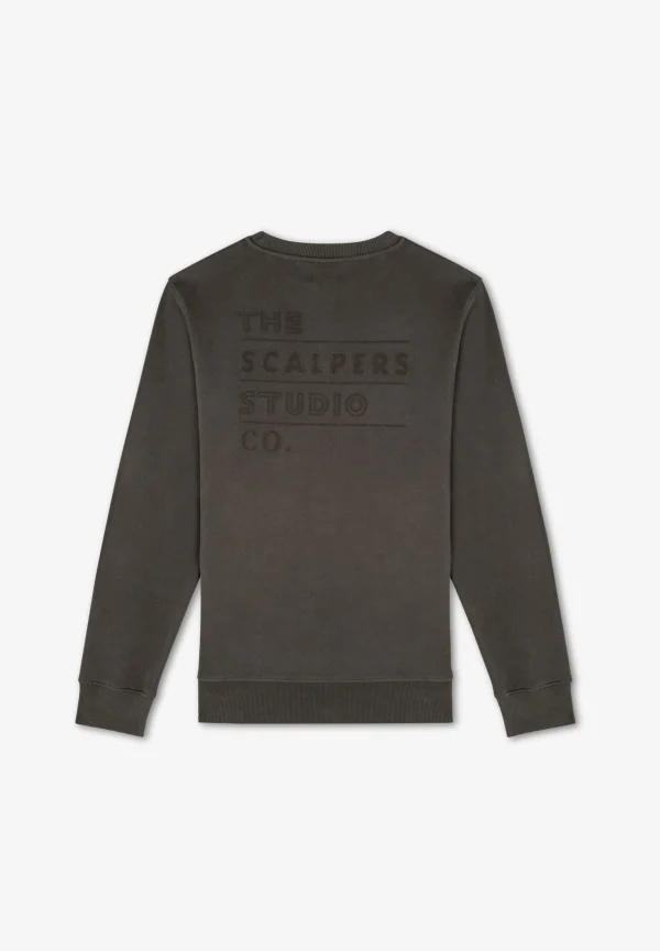 scalperscompany Sudadera Logo Flocado-Hombre Big And Tall