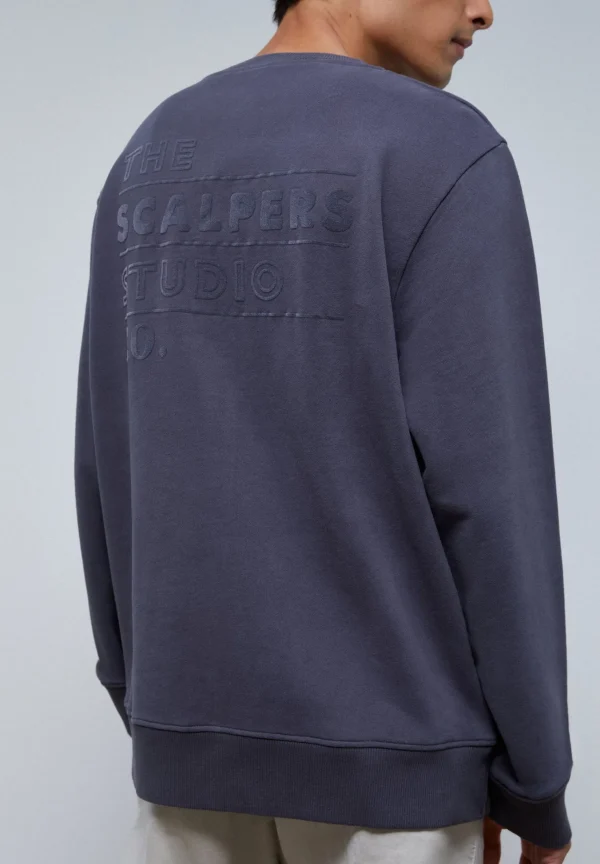 scalperscompany Sudadera Logo Flocado-Hombre Sudaderas