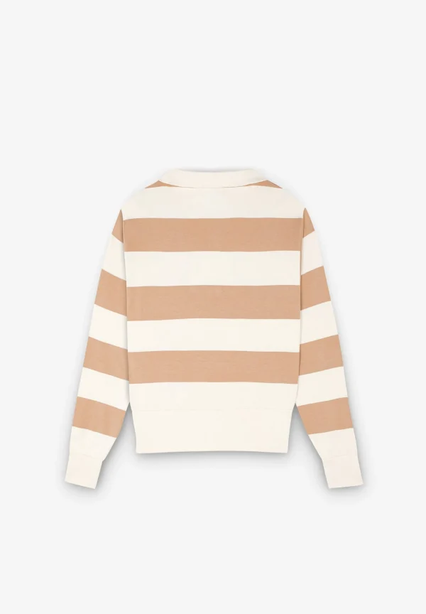 scalperscompany Sudadera Rayas Cremallera Cuello-Mujer Sudaderas