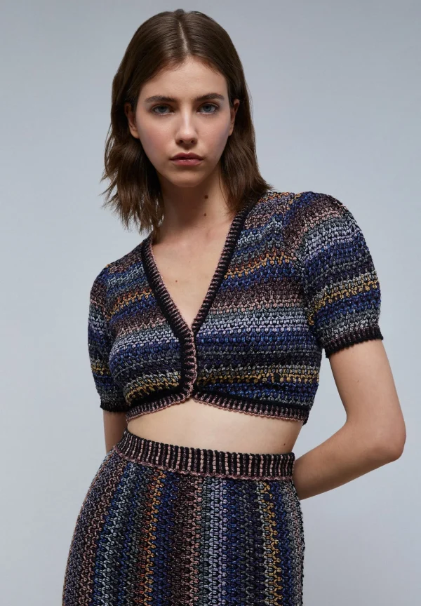 scalperscompany Top Crochet Lurex-Mujer Camisetas Y Tops