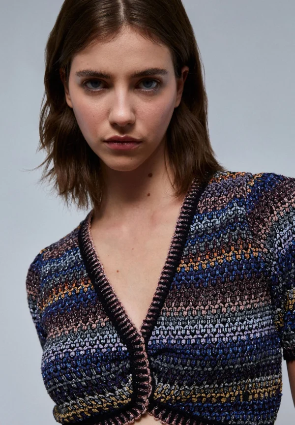 scalperscompany Top Crochet Lurex-Mujer Camisetas Y Tops