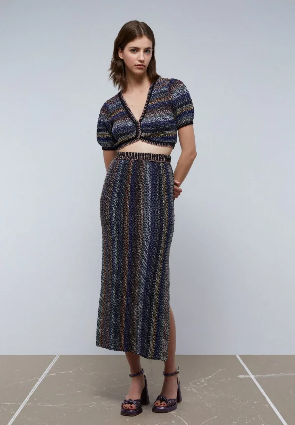 scalperscompany Top Crochet Lurex-Mujer Camisetas Y Tops
