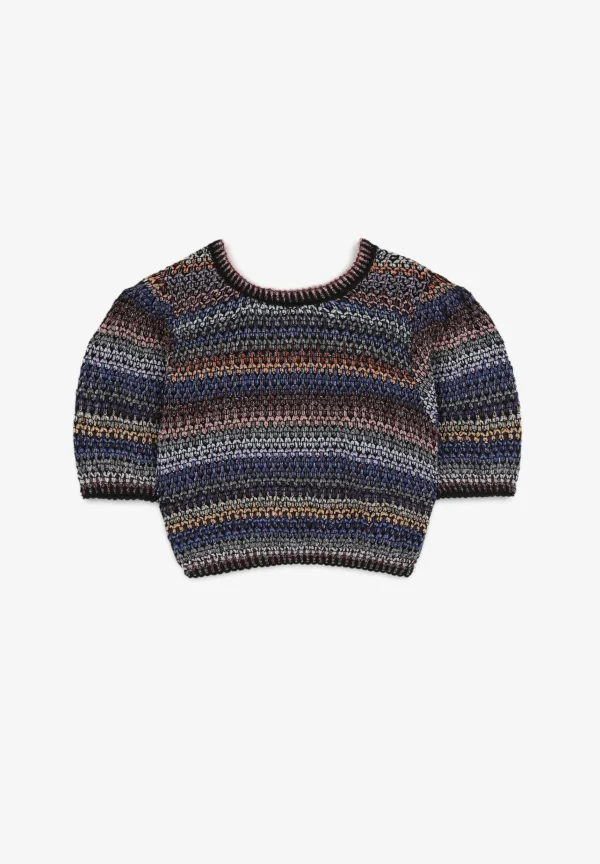 scalperscompany Top Crochet Lurex-Mujer Camisetas Y Tops