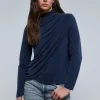 scalperscompany Top Detalle Drapeado Hombro-Mujer Camisetas Y Tops
