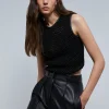 scalperscompany Top Piel Detalle Espalda-Mujer Camisetas Y Tops