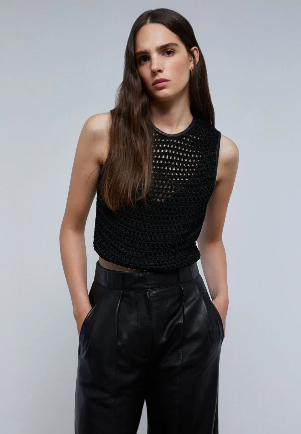 scalperscompany Top Piel Detalle Espalda-Mujer Camisetas Y Tops
