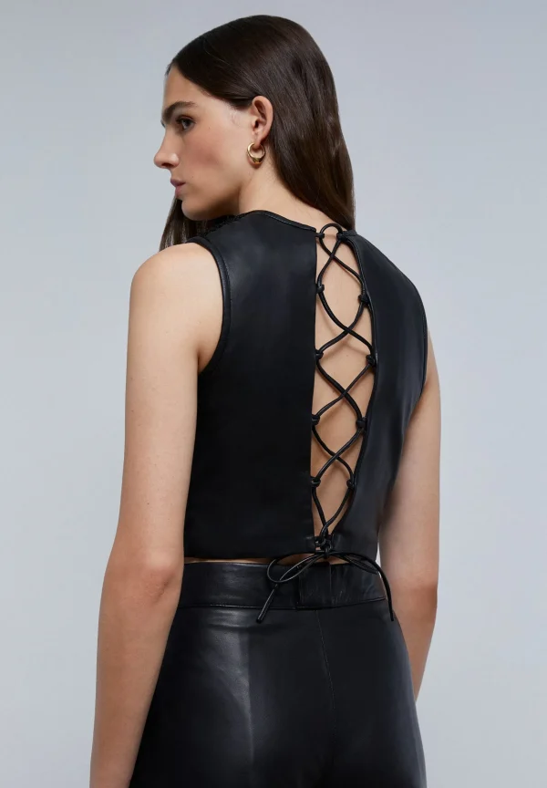 scalperscompany Top Piel Detalle Espalda-Mujer Camisetas Y Tops